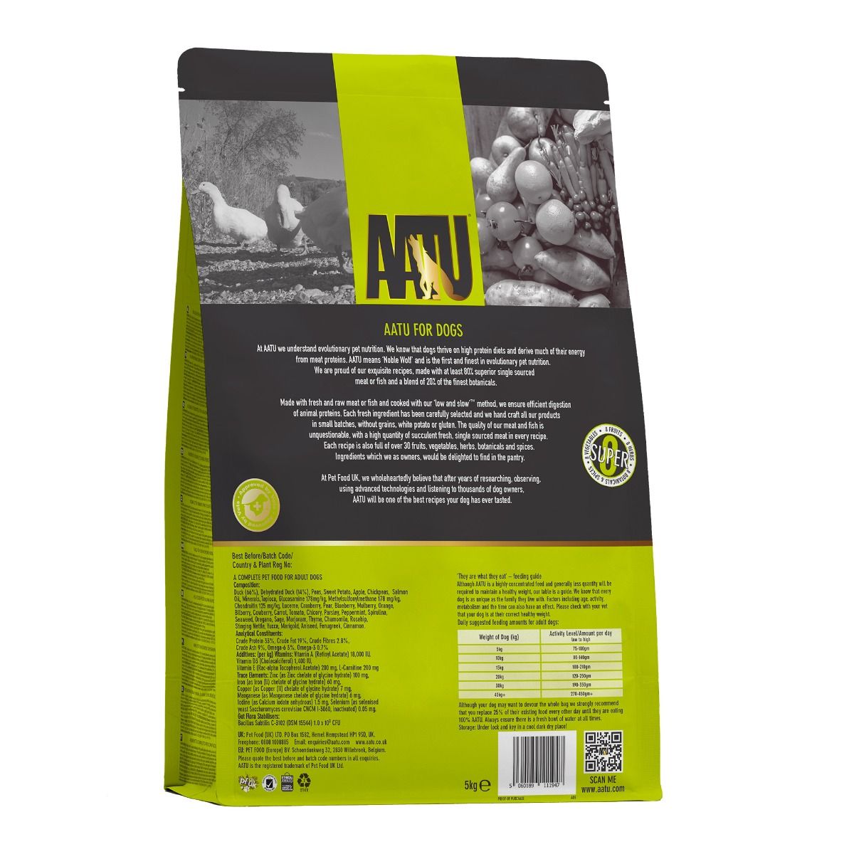 AATU Free Run Duck Dry Dog Food - 5kg - Shopivet.com
