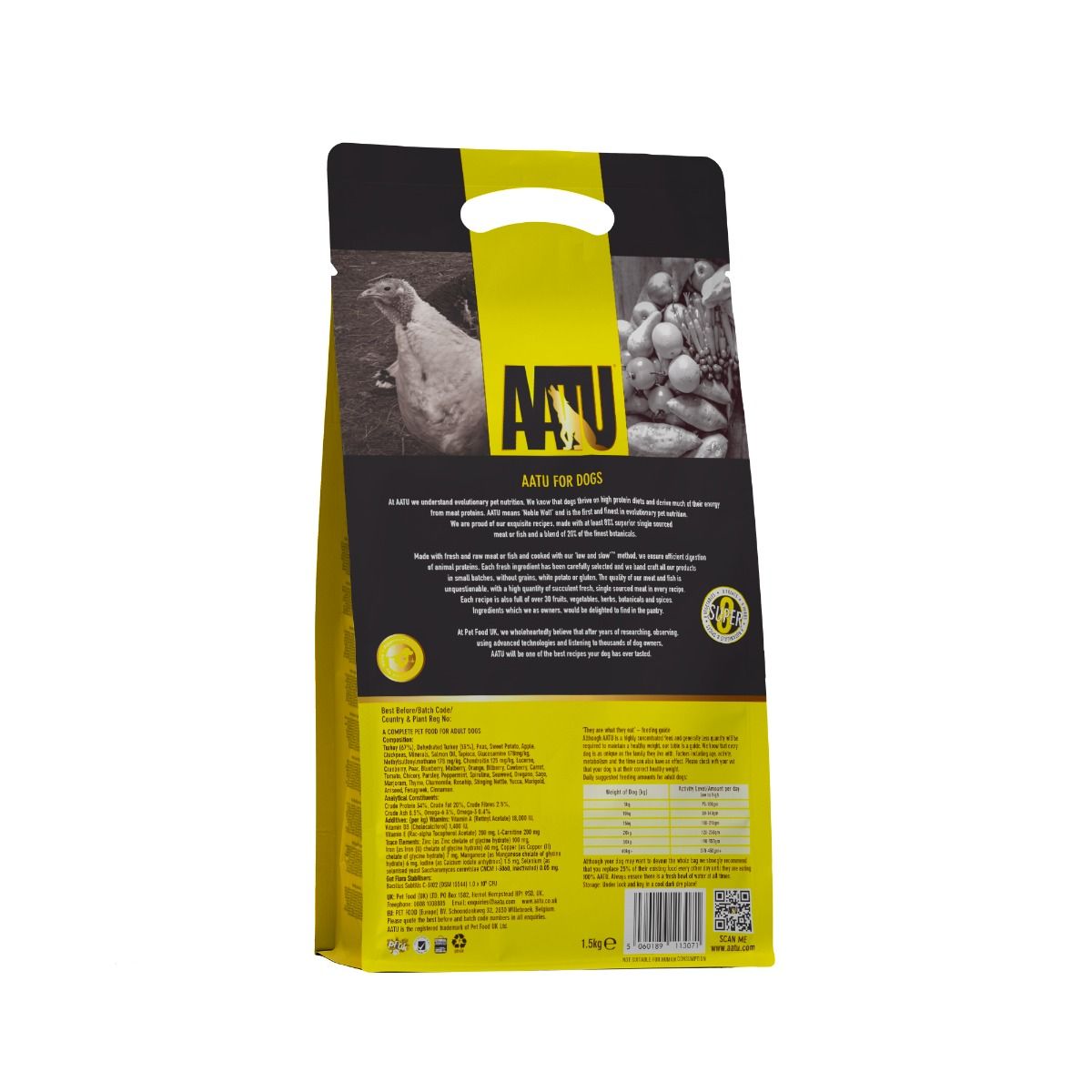 AATU Free Run Turkey Dry Dog Food - 1.5kg - Shopivet.com