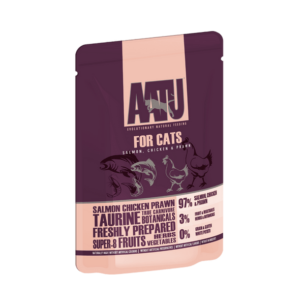 AATU Salmon Chicken & Prawn Wet Cat Food 85g - 85g - Shopivet.com
