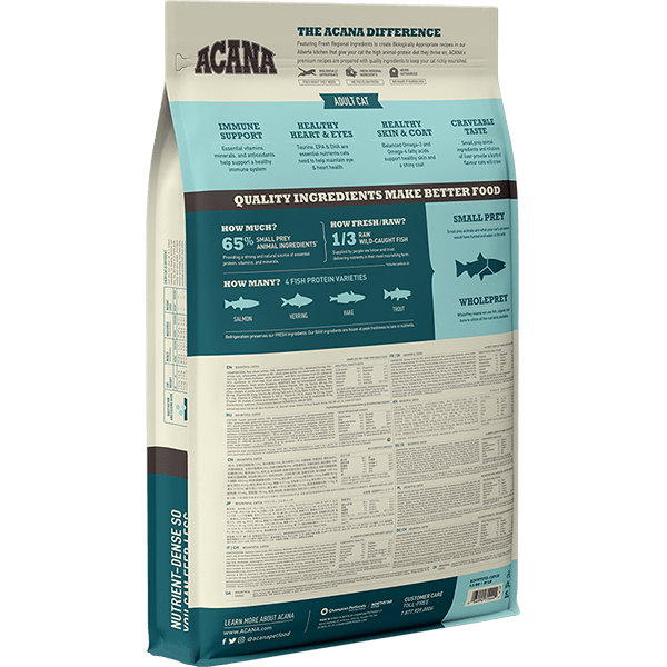 Acana Bountiful Catch Wild - Caught Salmon Herring & Hake Adult Dry Cat Food - 1.8kg - Shopivet.com