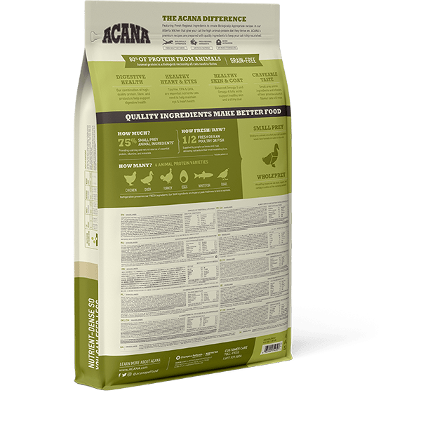 Acana Grasslands Free - Run Chicken & Turkey All Life Stages Dry Cat Food - 4.5kg - Shopivet.com
