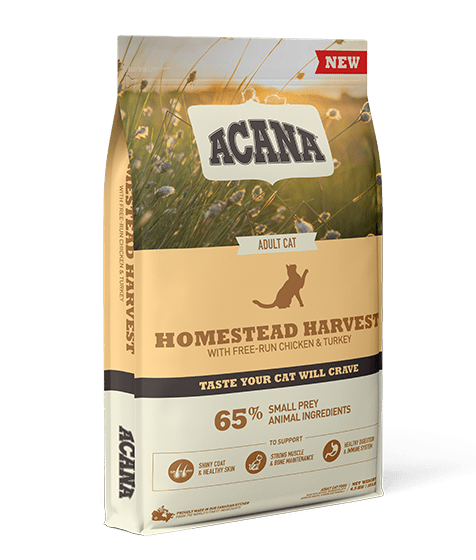 Acana Homestead Harvest Free - Run Chicken & Turkey Adult Dry Cat Food - 4.5kg - Shopivet.com