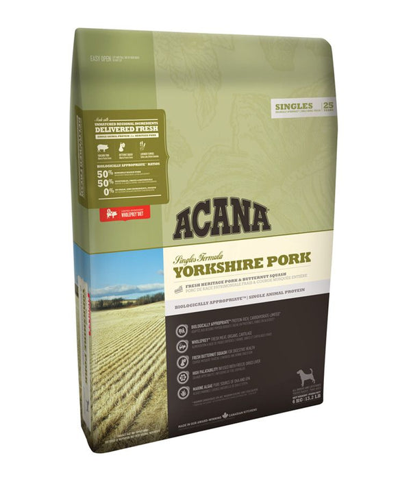 Acana Singles Formula Yorkshire Pork Dry Dog Food - 2kg - Shopivet.com