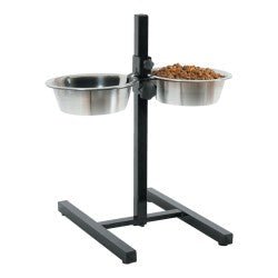 Adjustable Stand with Stainless Steel Dog Bowls 1.5L - Shopivet.com