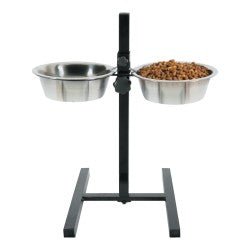 Adjustable Stand with Stainless Steel Dog Bowls 1.5L - Shopivet.com