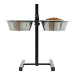 Adjustable Stand with Stainless Steel Dog Bowls 2.5L - Shopivet.com