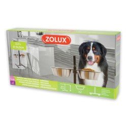 Adjustable Stand with Stainless Steel Dog Bowls 2.5L - Shopivet.com