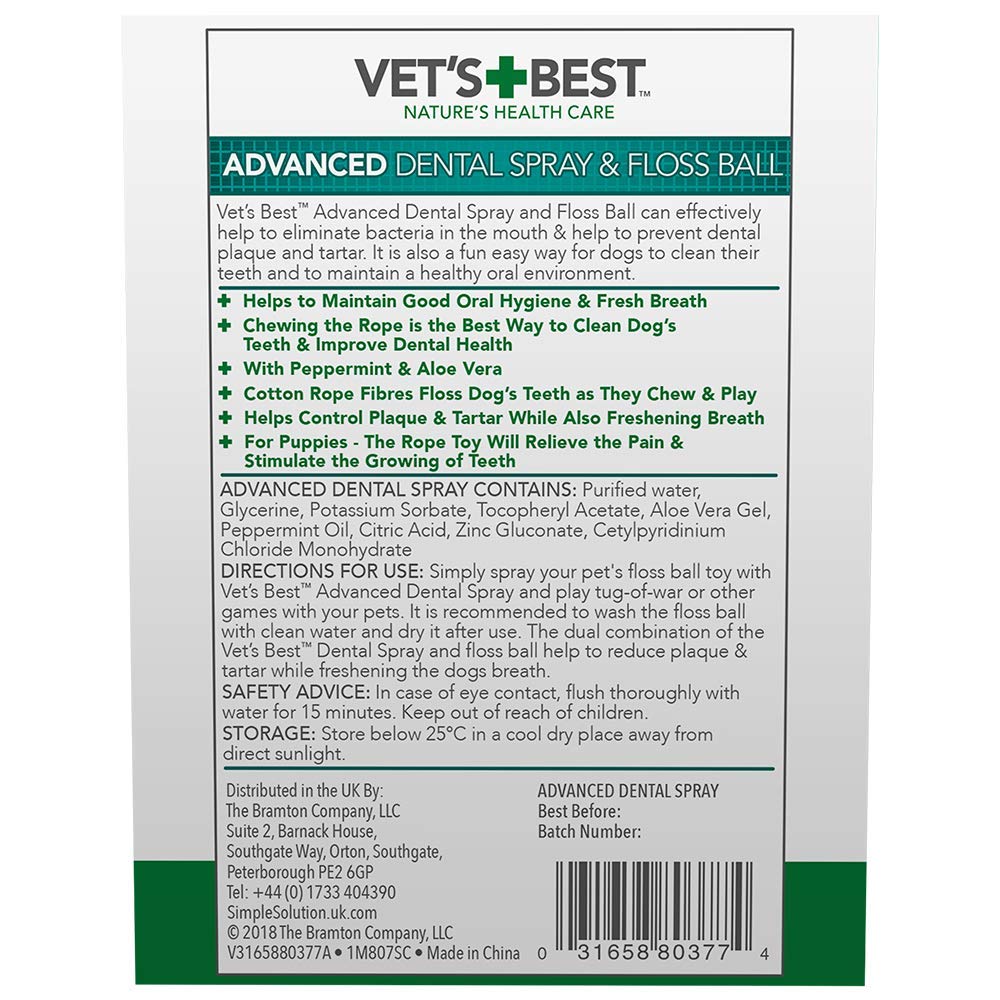 Advanced Dental Spray & Floss Ball for Dogs 120ml - Shopivet.com