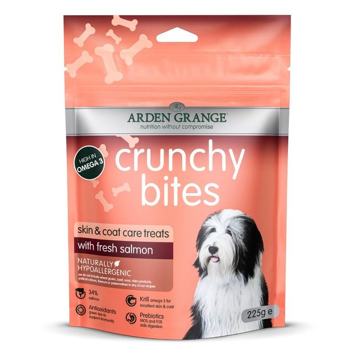 Arden Grange Crunchy Bites Salmon Skin & Coat Care Dog Treats 225g - 225g