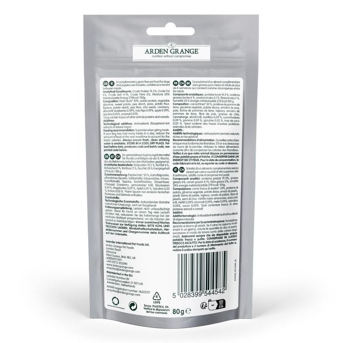 Arden Grange Grain Free Duck & Superfoods Training Dog Treats 80g - 80g