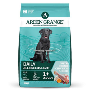Arden Grange Daily All Breeds Light Adult Fresh Chicken & Rice Dry Dog Food - 2kg