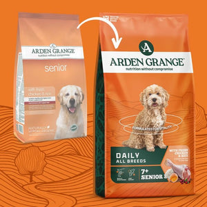Arden Grange Daily All Breeds Senior with Fresh Chicken & Rice Dry Dog Food - 6kg