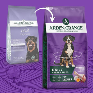 Arden Grange Daily Large Breeds Adult Fresh Chicken & Rice Dry Dog Food - 12kg