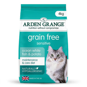 Arden Grange Grain Free Sensitive Adult Ocean White Fish & Potato Dry Cat Food - 4kg