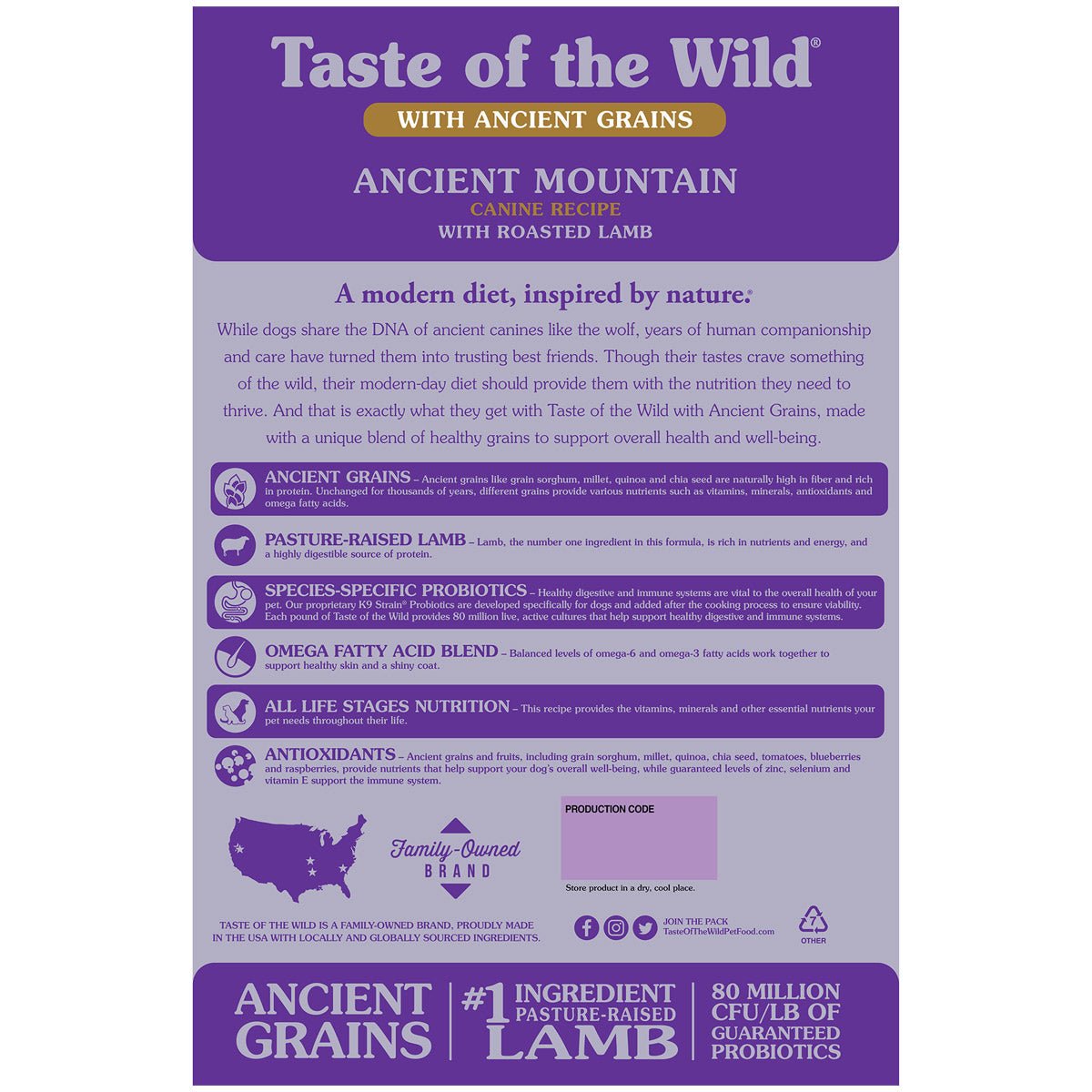 Ancient Mountain Canine Recipe - 12.7kg(28lbs) - Shopivet.com