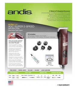 Andis UltraEdge AGC Super 2 Speed Brushless Clipper Burgundy - Shopivet.com