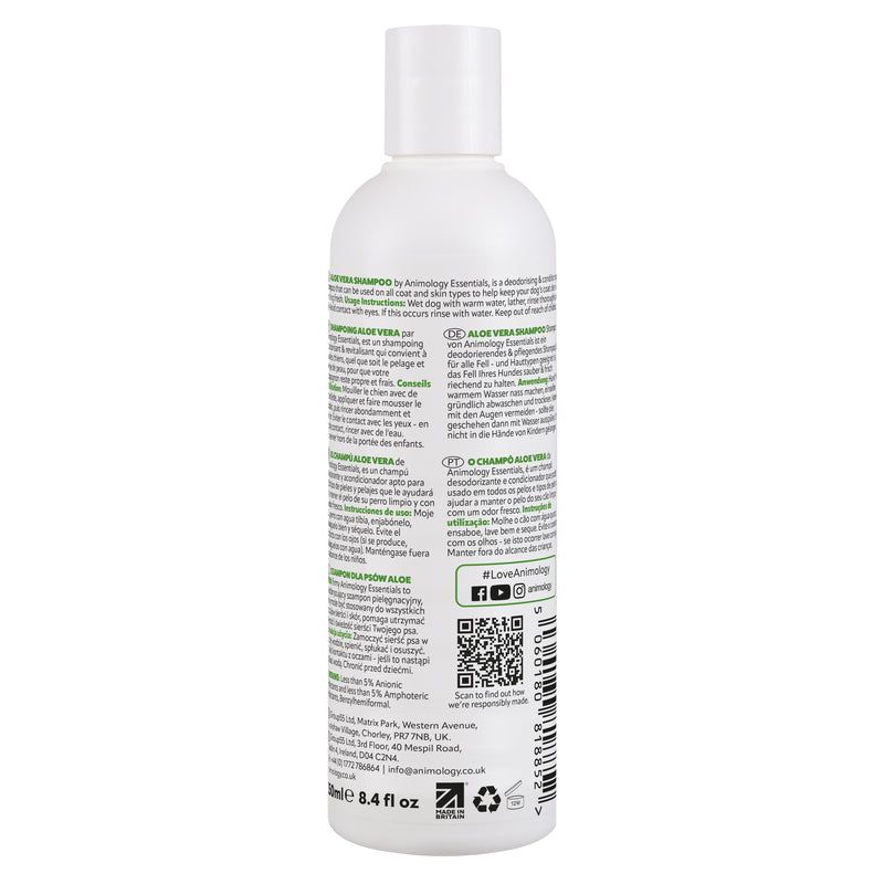 Animology Essentials Aloe Vera Dog Shampoo 250ml - 250ml - Shopivet.com
