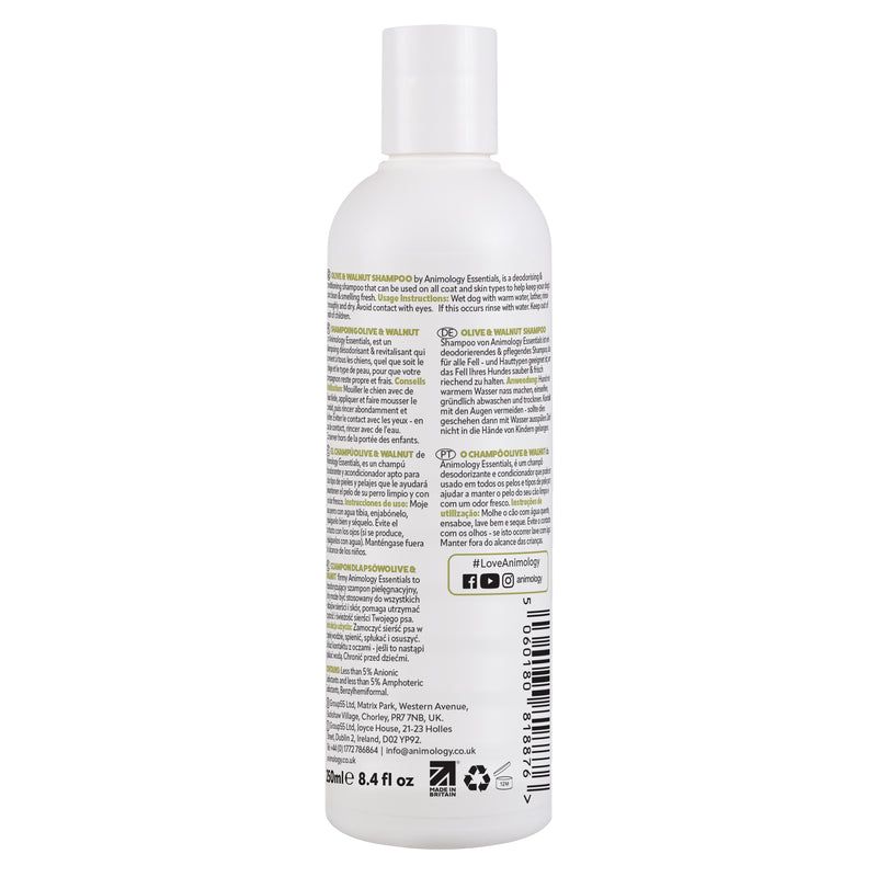 Animology Essentials Olive & Walnut Dog Shampoo 250ml - 250ml - Shopivet.com