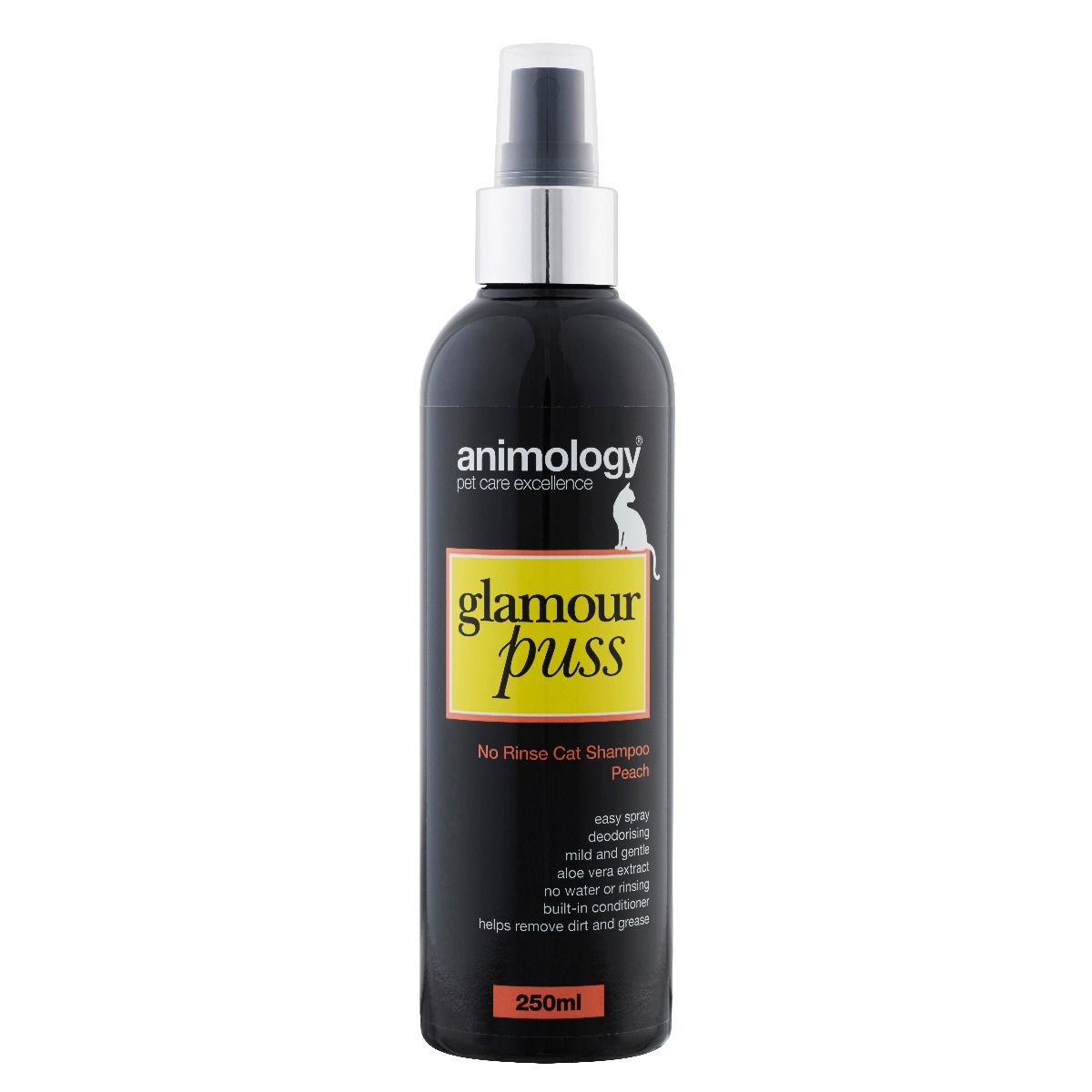 Animology Glamour Puss No Rinse Peach Cat Shampoo 250ml - 250ml - Shopivet.com