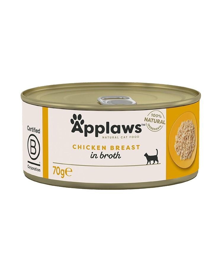 Applaws Chicken Breast in Broth Wet Cat Food Tin - 70g - Shopivet.com