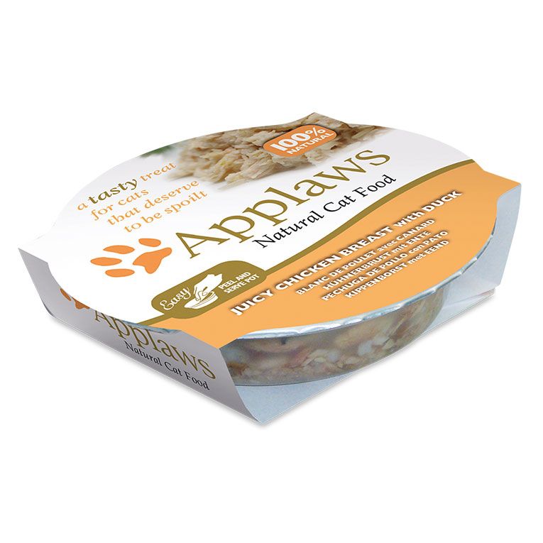 Applaws Chicken Breast with Duck in Broth Wet Cat Food 60g Pot - 60G - Shopivet.com