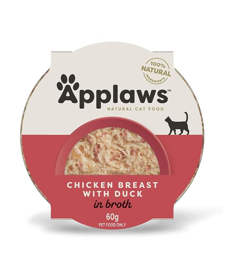 Applaws Chicken Breast with Duck in Broth Wet Cat Food 60g Pot - 60G - Shopivet.com