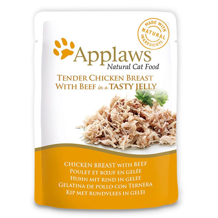 Applaws Chicken with Beef in Jelly Adult Wet Cat Food 70g Pouch - 70g - Shopivet.com