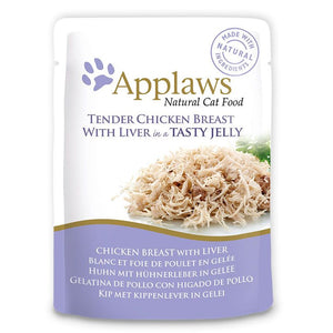 Applaws Chicken with Liver in Jelly Adult Wet Cat Food 70g Pouch - 70G - Shopivet.com