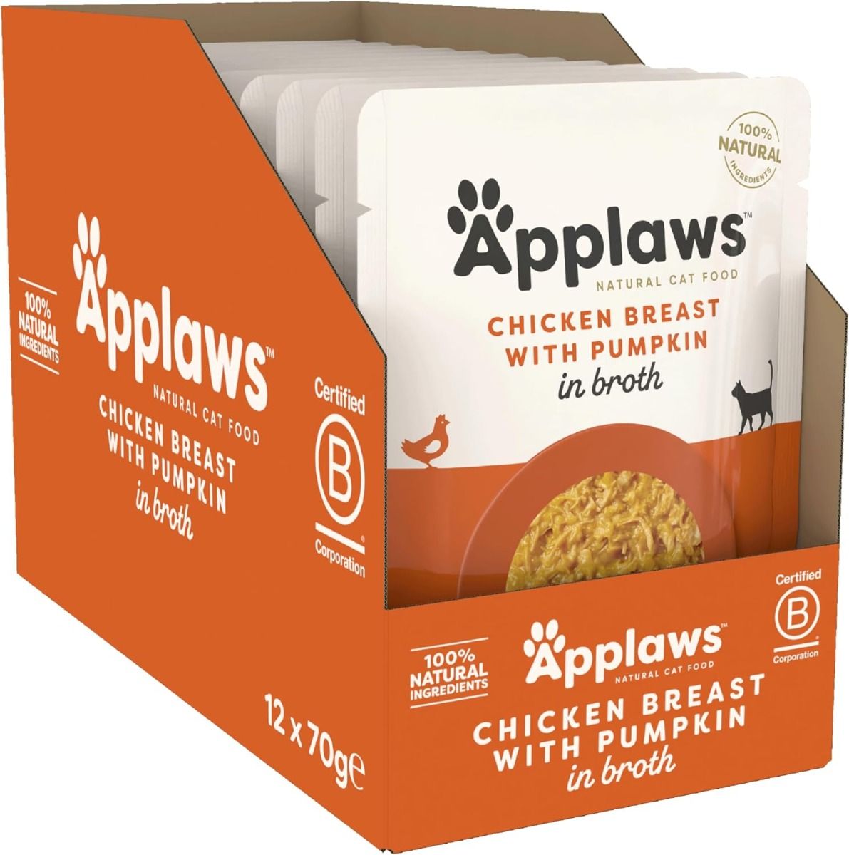 Applaws Chicken with Pumpkin in Broth Wet Cat Food 70g Pouch - 70G - Shopivet.com