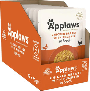 Applaws Chicken with Pumpkin in Broth Wet Cat Food 70g Pouch - 70G - Shopivet.com