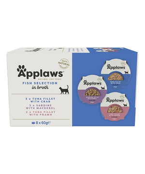 Applaws Fish Selection in Broth Adult Wet Cat Food 8 x 60g Pot - 60G - Shopivet.com
