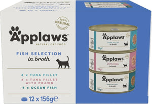 Applaws Fish Selection Multipack in Broth Cat Wet Food 12x156g - Shopivet.com