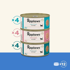 Applaws Fish Selection Multipack in Broth Cat Wet Food 12x156g - Shopivet.com