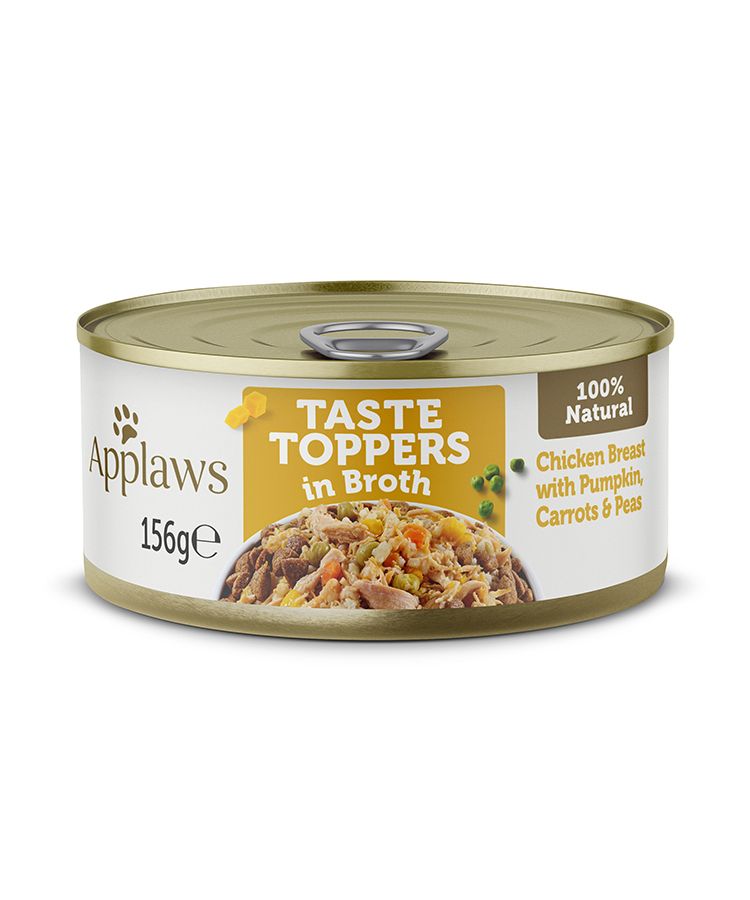 Applaws Taste Toppers in Broth Chicken with Vegetables Wet Dog Food 156g Tin - 156G - Shopivet.com