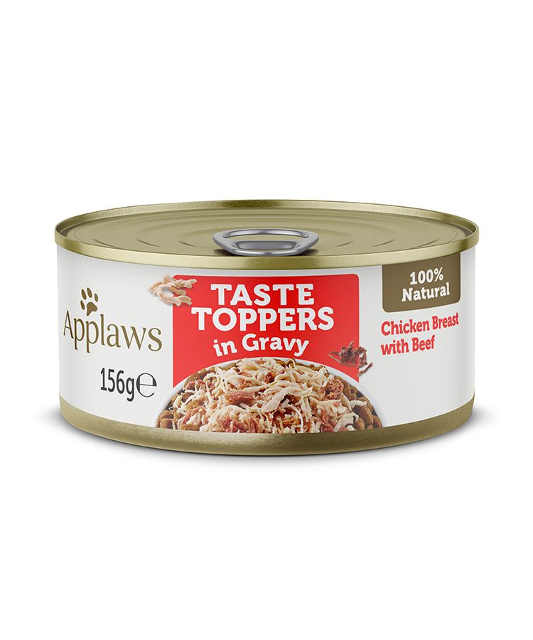 Applaws Taste Toppers in Gravy Chicken with Beef Wet Dog Food 156g Tin - 156G - Shopivet.com