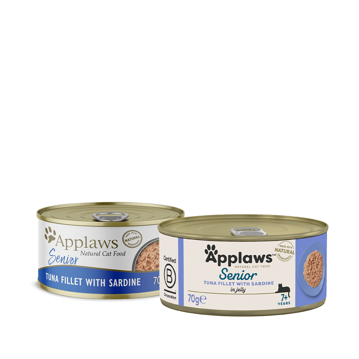 Applaws Tuna Fillet with Sardine Senior Wet Cat Food 70g Tin - 70G - Shopivet.com