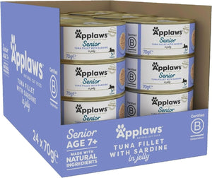 Applaws Tuna Fillet with Sardine Senior Wet Cat Food 70g Tin - 70G - Shopivet.com