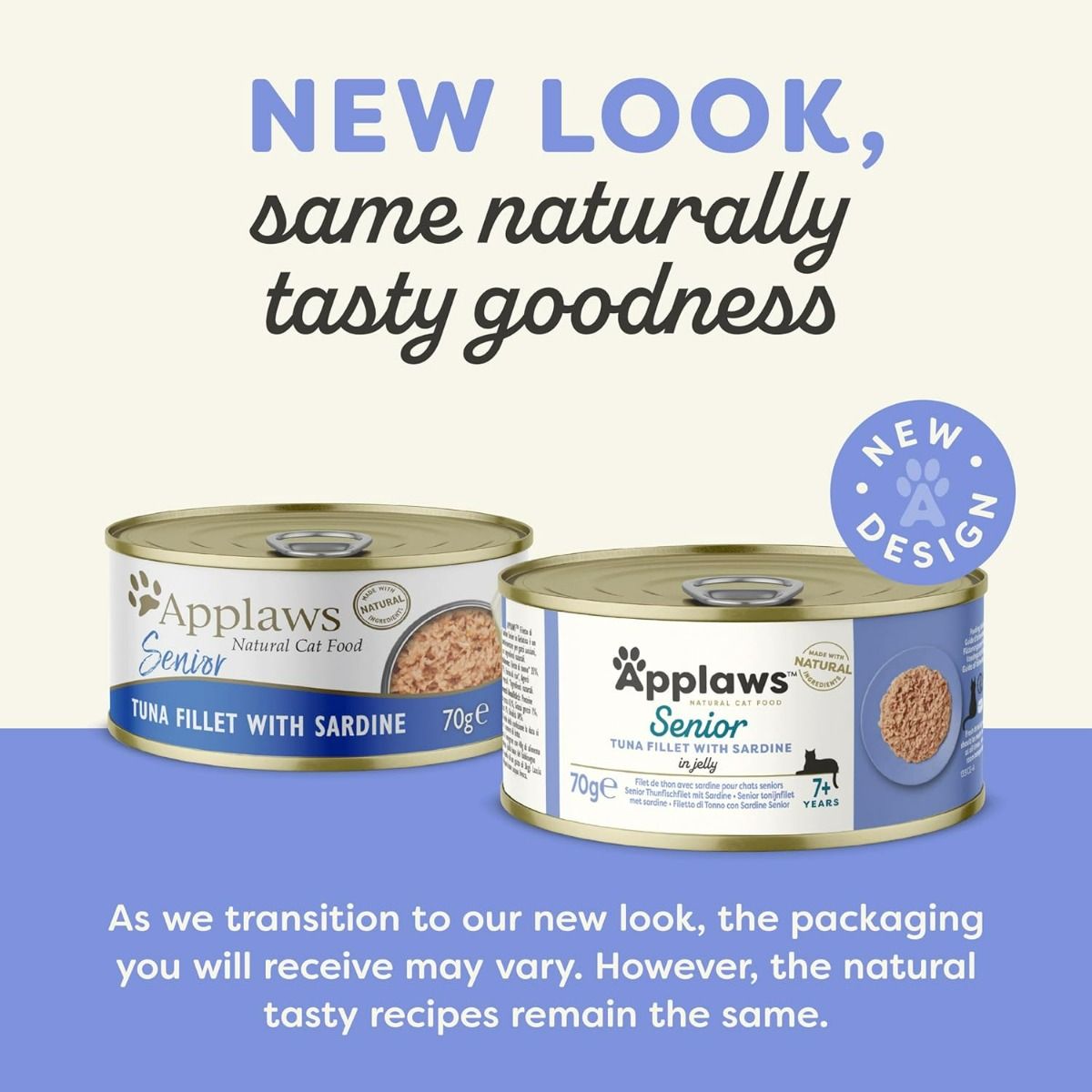 Applaws Tuna Fillet with Sardine Senior Wet Cat Food 70g Tin - 70G - Shopivet.com