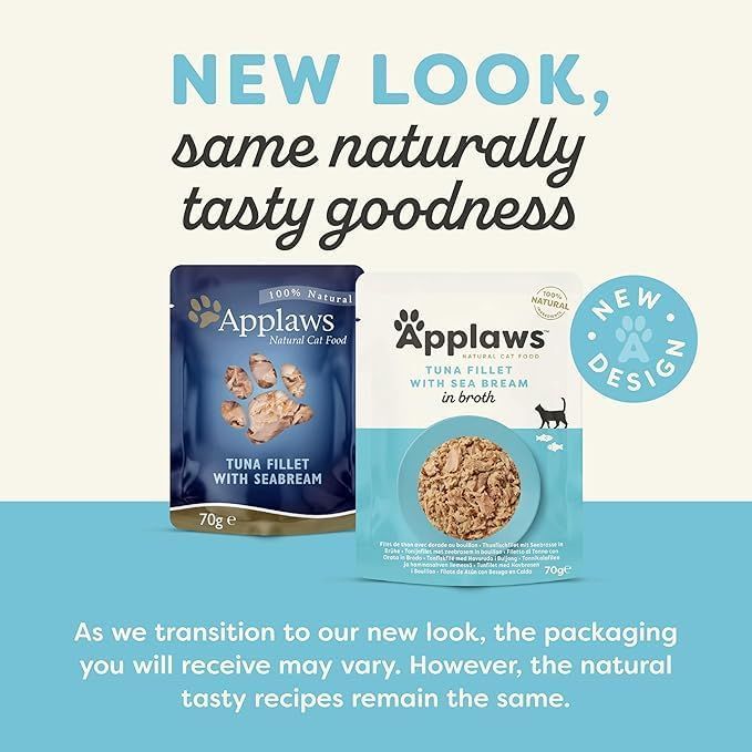Applaws Tuna & Sea Bream Adult Wet Cat Food 70g Pouch - 70g - Shopivet.com