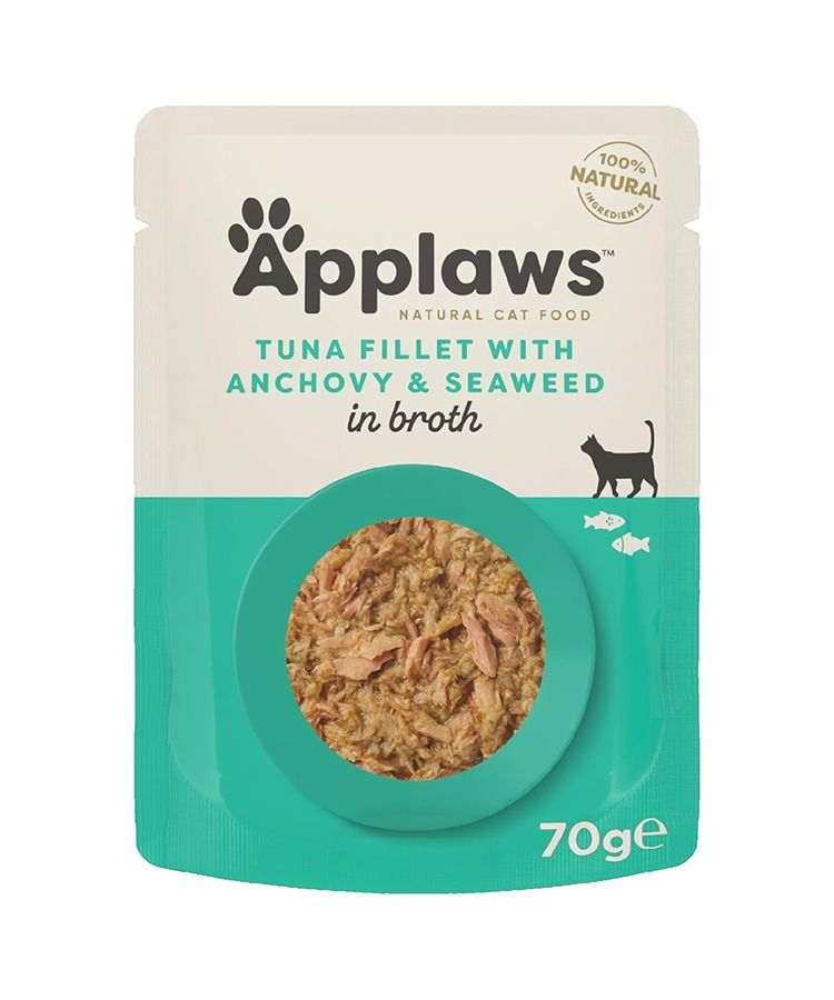 Applaws Tuna with Anchovy & Seaweed in Broth Wet Cat Food 70g Pouch - 70G - Shopivet.com