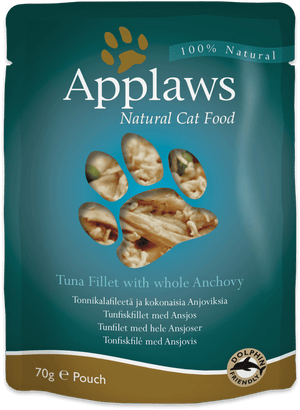 Applaws Tuna with Anchovy & Seaweed in Broth Wet Cat Food 70g Pouch - 70G - Shopivet.com