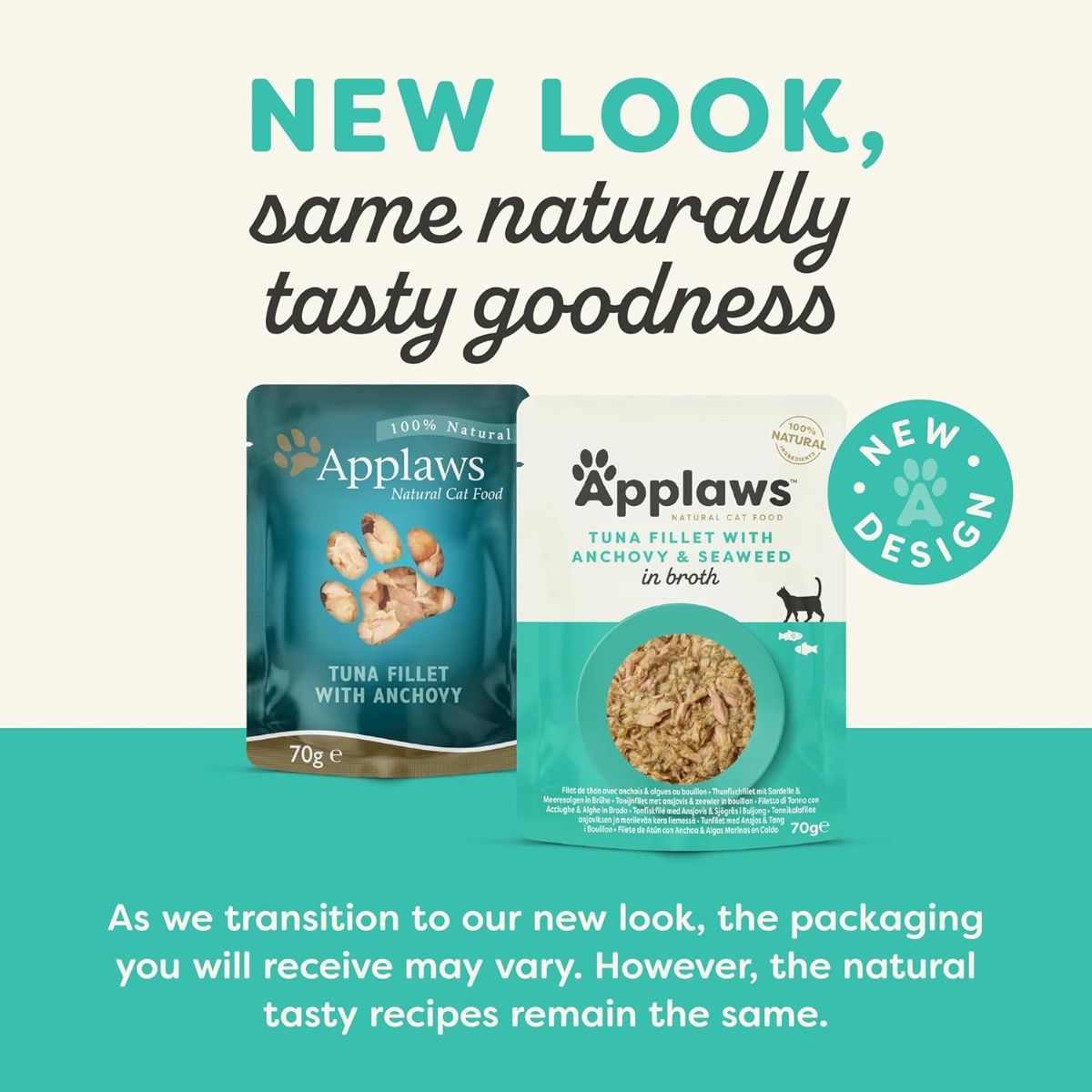 Applaws Tuna with Anchovy & Seaweed in Broth Wet Cat Food 70g Pouch - 70G - Shopivet.com