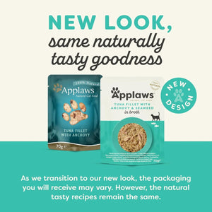 Applaws Tuna with Anchovy & Seaweed in Broth Wet Cat Food 70g Pouch - 70G - Shopivet.com