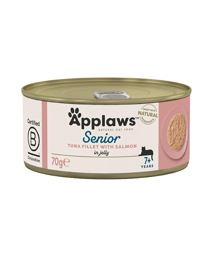 Applaws Tuna with Salmon in Jelly Senior Wet Cat Food 70g Tin - 70G - Shopivet.com