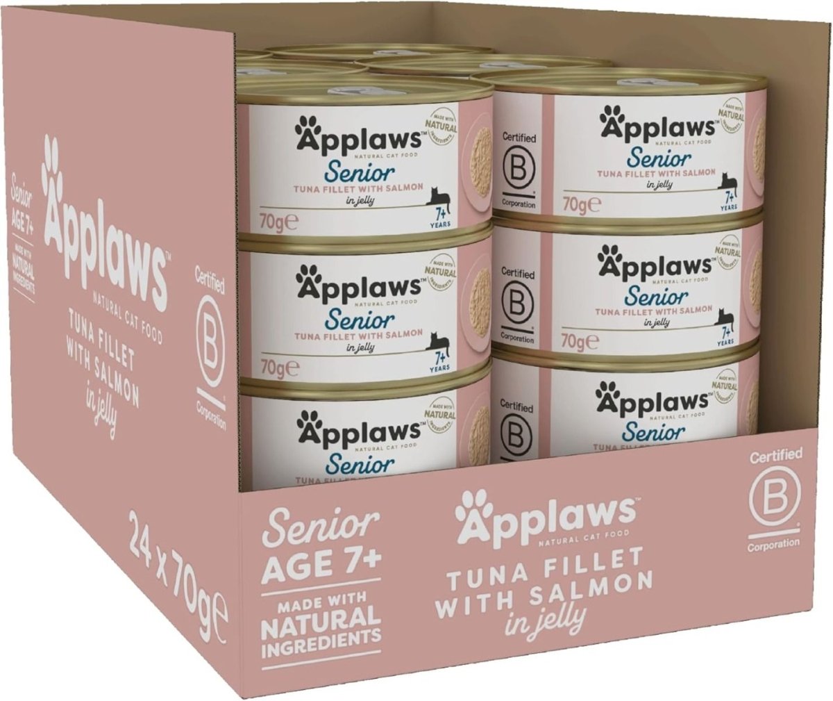 Applaws Tuna with Salmon in Jelly Senior Wet Cat Food 70g Tin - 70G - Shopivet.com