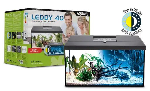Aquael Aquarium Set Leddy 40 Black Day & Night - Shopivet.com