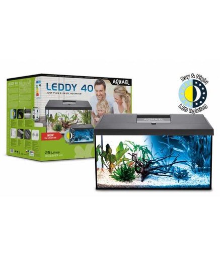 Aquael Leddy Aquarium Set Black - Day & Night[Size - 40 cm] - Shopivet.com
