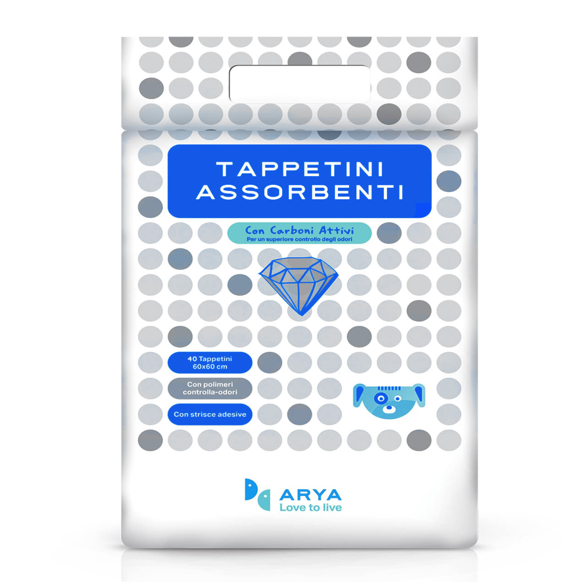 ARYA Puppy Pads with Activated Carbon - 60x60 cm / 40-pack