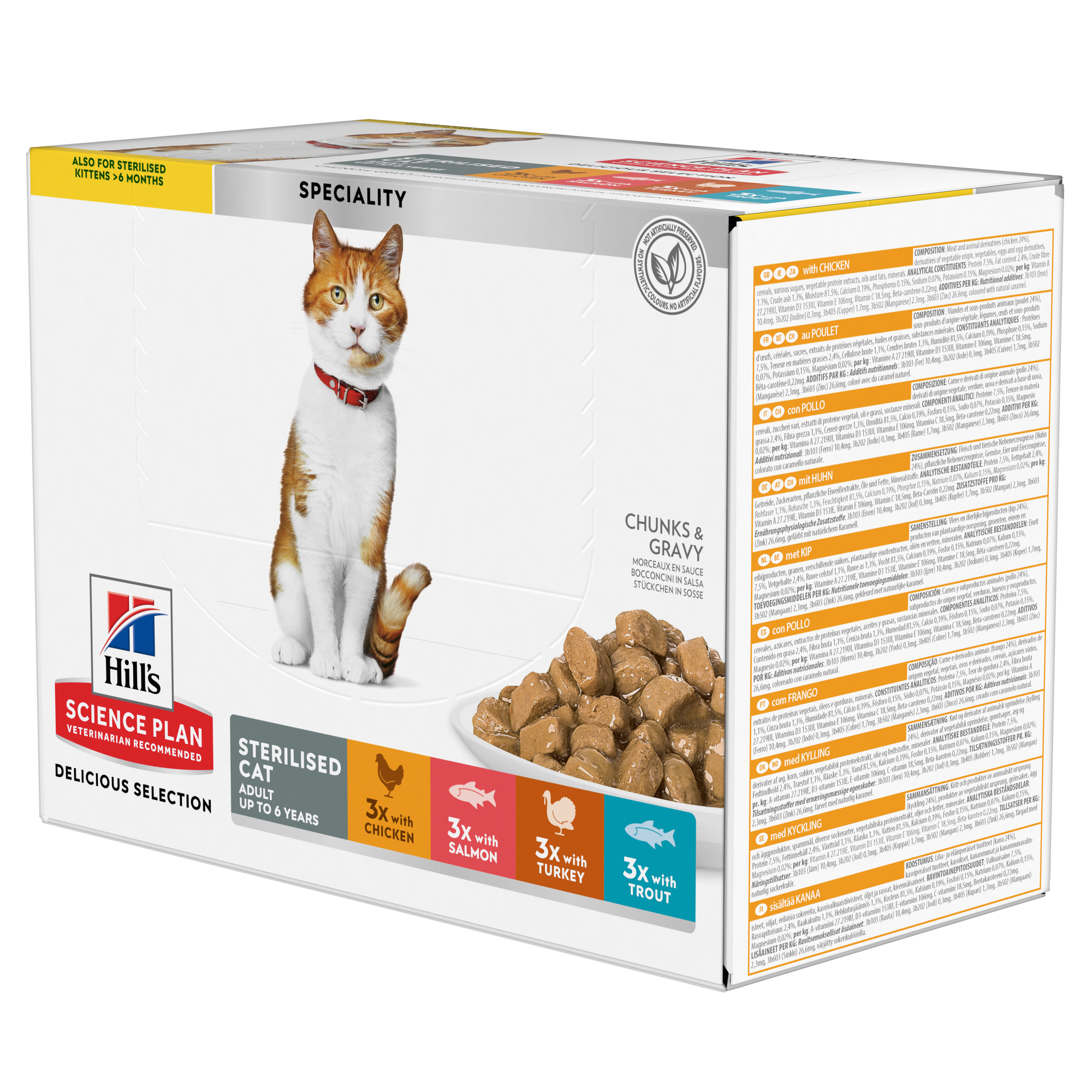 Hill’s Science Plan Sterilised Cat Adult Cat Food Multipack (12x85g)