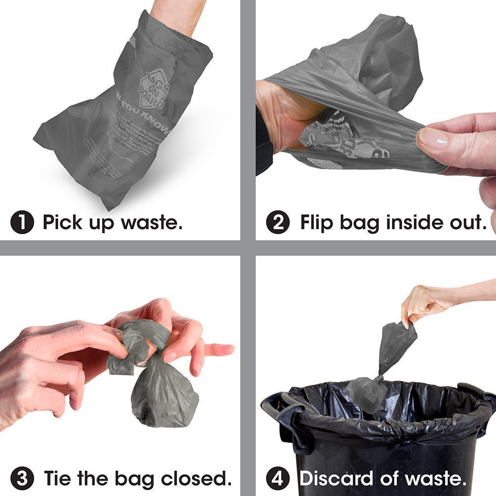 Bags on Board Dispenser Bone, Black, 30 Bags - Shopivet.com